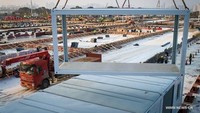 Per tanggal 30 Januari kemarin, sekitar 40% Rumah Sakit Leishenshan telah selesai dibangun. Foto: Dok. Xinhua/Xiao Yijiu