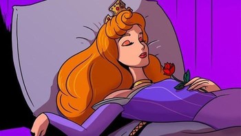 Princess Aurora dari Sleeping Beauty juga suka pencet tombol snooze di pagi hari. Foto: Alex Solis/Bored Panda