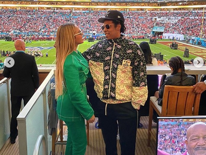 Beyonce Beyonce dan Jay-Z di Super Bowl 2020.