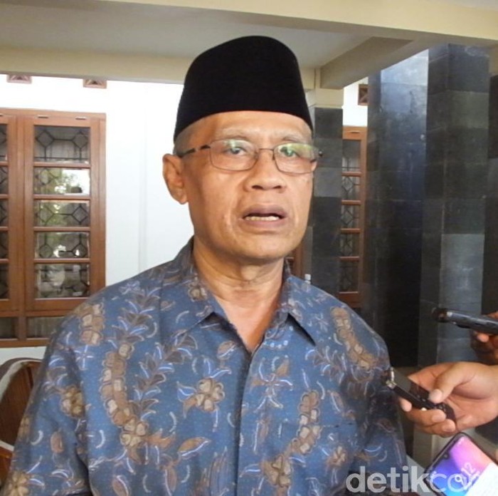 Ketum PP Muhammadiyah, Haedar Nashir di Bantul, Senin (3/2/2020).