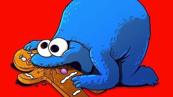 Cookie Monster benar-benar berubah menjadi monster. Foto: Alex Solis/Bored Panda
