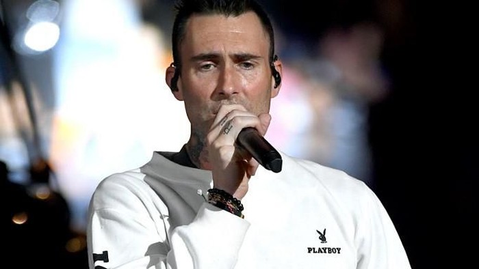 MIAMI, FLORIDA - FEBRUARY 01: Adam Levine with Maroon 5 performs onstage during the Bud Light Super Bowl Music Fest on February 01, 2020 in Miami, Florida.   Kevin Winter/Getty Images for Bud Light Super Bowl Music Fest/AFP