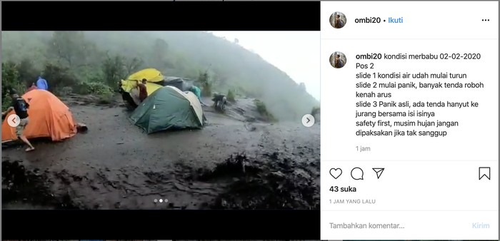 Banjir di Gunung Merbabu