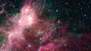 Daerah pembentuk bintang W3 dan W5 dalam Galaksi Bima Sakti. Foto: NASA/JPL-Caltech/University of Wisconsin via AP  