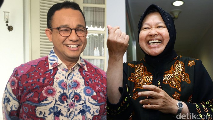 Ilustrasi Anies Baswedan dan Tri Rismaharini (Repro detikcom)