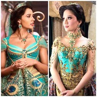 Dari unggahannya di Instagram, Ivan Gunawan diketahui menggali inspirasi dari sosok Putri Jasmine di film Aladdin versi live-action yang dirilis tahun lalu. Terlihat dari salah satu unggahannya di Instagram, Ivan menyandingkan foto Berlian dengan gaun karyanya dan Putri Jasmine yang diperankan aktris Naomi Scott. (Foto: Instagram/@ivan_gunawan)