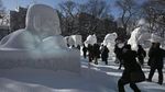 200 Patung Es Meriahkan Festival Salju Sapporo di Jepang
