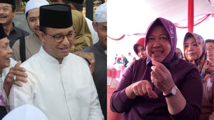 Ilustrasi Anies Baswedan dan Tri Rismaharini (Repro detikcom)