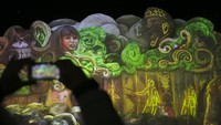 Begini penampakan salah satu instalasi patung es yang ditampilkan di festival Salju Sapporo.