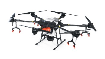 Drone pertanian lainnya adalah buatan DJI. Agras T16 bisa membawa tanki 16 liter dan beroperasi di wilayah 10 hektar. (DJI)