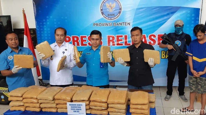 BNN Banten tangkap pengedar 100 kg ganja jaringan Lapas Jabar (Bahtiar Rifai/detikcom)
