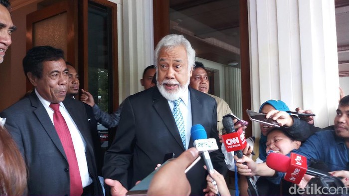 Xanana Gusmao usai bertemu Mahfud Md (Farih Maulana Sidik/detikcom)