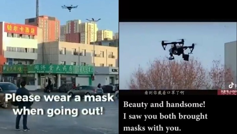 Drone Patroli Virus Corona di China