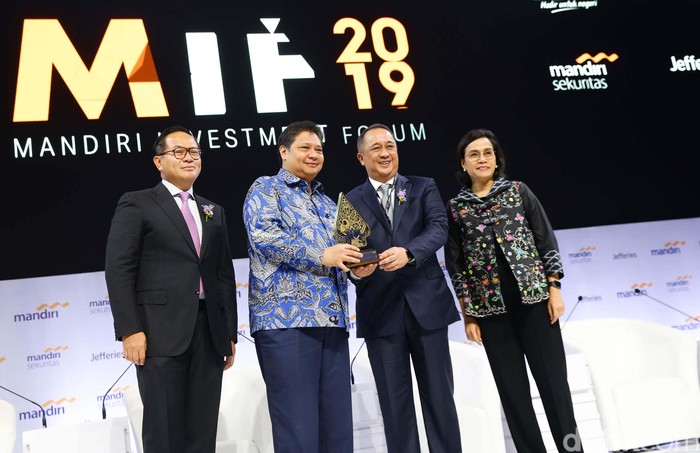 Bank Mandiri menggelar acara Mandiri Investment Forum 2020, Rabu (5/2/2020). Forum ini untuk mendorong partisipasi swasta di sektor investasi.