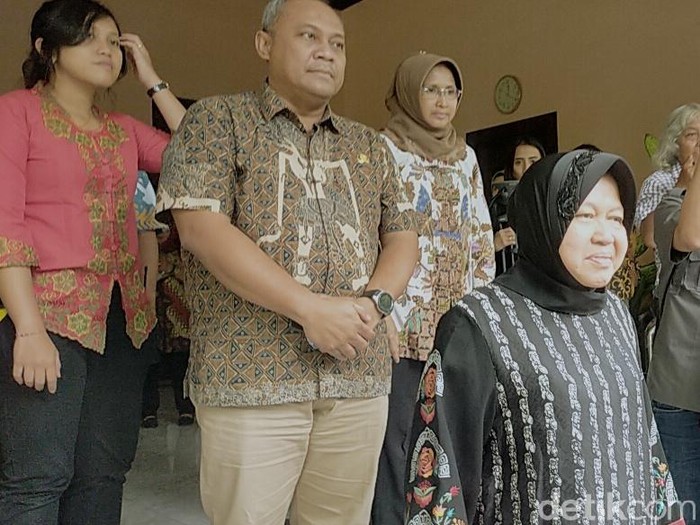 Wali Kota Risma usai bertemu kapolrestabes surabaya