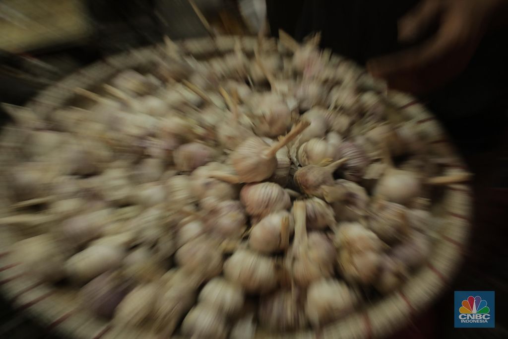 Gegara Virus Corona, Bawang Putih Meroket Naik. (CNBC Indonesia/Tri Susilo)