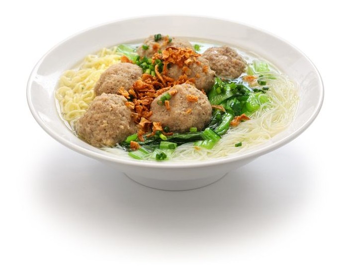 bakso, meatball soup with noodles, indonesian cuisine