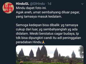 Viral Umat Hindu Sembahyang di Luar Pagar Prambanan, Ini Kata PHDI