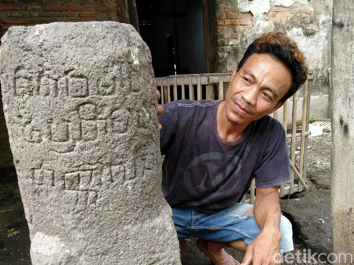 Lingga yang diduga berasal dari abad ke-9 di Klaten, Rabu (5/2/2020).