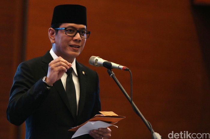 Menteri Pariwisata dan Ekonomi Kreatif Wishnutama Kusubandio melantik pejabat Pimpinan Tinggi Madya (Eselon I) dan Pejabat Pimpinan Tinggi Pratama (Eselon II) di Balairung Soesilo Soedarman, Gedung Sapta Pesona Jakarta, Rabu (5/2/2020).
