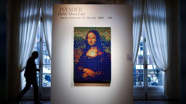 Lukisan Kubus Rubik 'Mona Lisa'