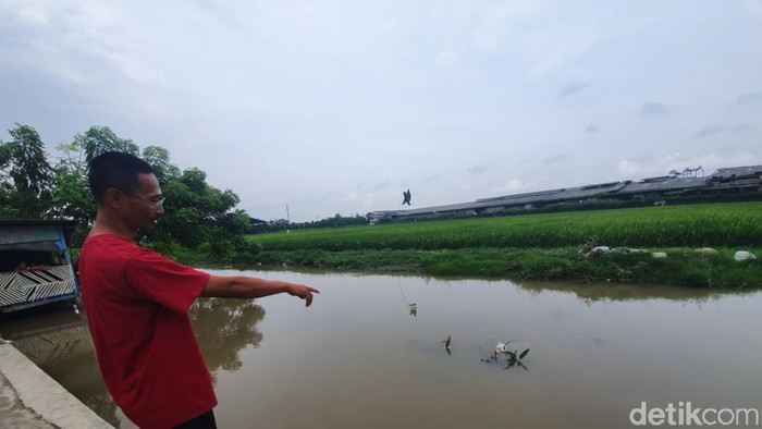 Lokasi penemuan bayi di Kali Irigasi Bekasi