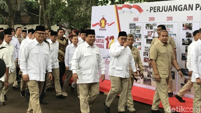 Prabowo Subianto hadiri HUT ke-12 Partai Gerindra (Rolando Fransiscus Sihombing/detikcom)