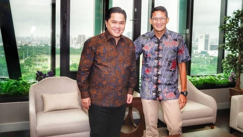 Erick Thohir dan Sandiaga Uno