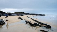 Saat hendak dipindahkan ke Kota London di tahun 1917, kapal SV Cark diterjang badai dahsyat hingga karam dan hancur berkeping-keping. Bangkainya hilang ditelan lautan. (dok. Cornwall Live)