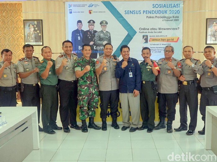 Badan Pusat Statisika (BPS) Kota Probolinggo mulai sosialisasi soal sensus penduduk 2020. Pihaknya menggandeng Polresta dan Kodim 0820 Probolinggo.