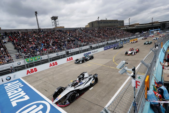 BERLIN, GERMANY - MAY 25: In this handout from FIA Formula E -  Alexander Sims (GBR) BMW I Andretti Motorsports, BMW iFE.18 at Tempelhof Airport on May 25, 2019 in Berlin, Germany. (Photo by FIA Formula E/Handout/Getty Images)