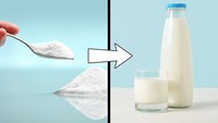 Mau menguji kualitas susu? Coba tambahkan 2 sendok makan garam ke dalam segelas susu. Kalau warna susu berubah biru, tandanya memakai bahan kimia dan berkualitas rendah. Foto: Brightside