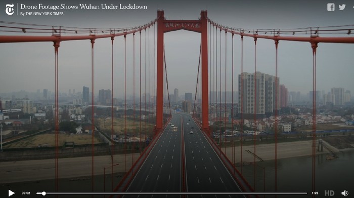 Jalanan Wuhan Sepi