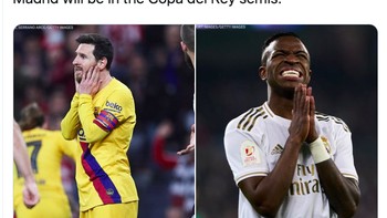 Barcelona takluk 1-2 dari Athletic Bilbao dan Real Madrid kalah 3-4 dari Real Sociedad. Untuk pertama kalinya setelah bertahin-tahun, tidak ada mereka di semifinal.Foto: istimewa