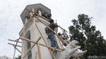 Perbaikan Patung Harimau Loncat di Bandung