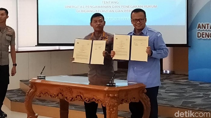 Kapolri dan Menteri Kelautan dan Perikanan, Edhy Prabowo.