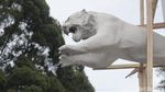 Perbaikan Patung Harimau Loncat di Bandung