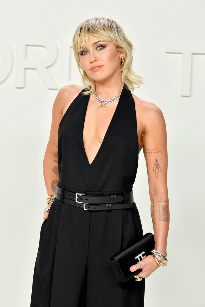 HOLLYWOOD, CALIFORNIA - FEBRUARY 07: Miley Cyrus attends the Tom Ford AW20 Show at Milk Studios on February 07, 2020 in Hollywood, California. (Photo by Amy Sussman/Getty Images)