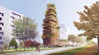 Kesan hijau dan modern juga banyak ditunjolkan dalam desain Kota Paris tahun 2024 mendatang (Lina Ghotmeh Architecture/CNN)