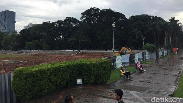 Kondisi terkini revitalisasi Monas.
