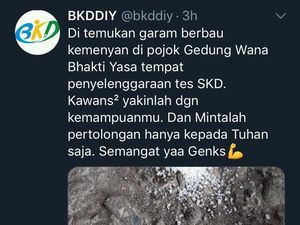 Ditemukan Garam Bau Kemenyan di Lokasi Tes CPNS di Yogya, Jimat?