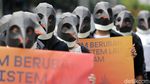 Topeng Penguin Warnai Aksi Greenpeace Indonesia di CFD
