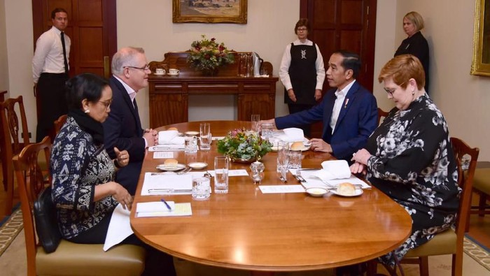 Saat Presiden Jokowi Dijamu Santap Malam oleh PM Morrison