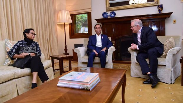 Saat Presiden Jokowi Dijamu Santap Malam oleh PM Morrison