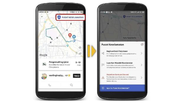 Cara Gunakan Tombol Darurat Grab dan Gojek