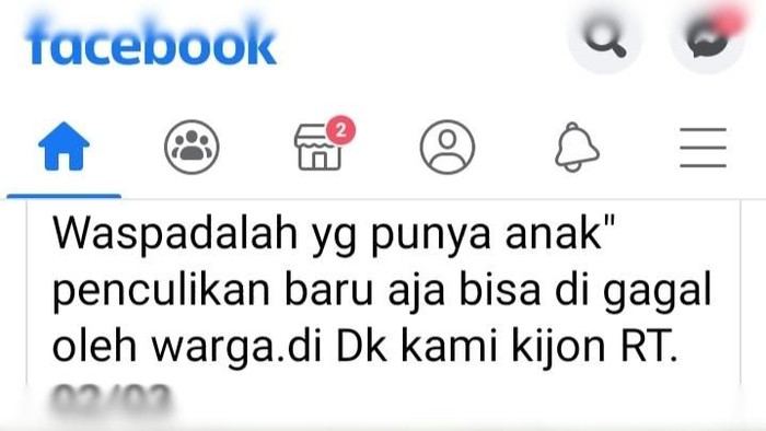Viral kejadian penculikan balita di Klaten, Senin (10/2/2020).
