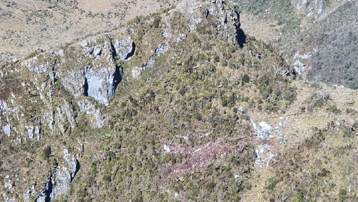 ISTIMEWA/ Lokasi puing heli MI-17 di Papua