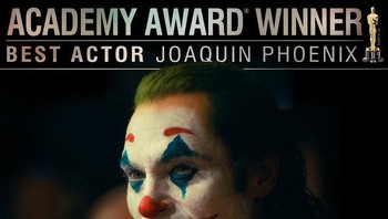 Poster menyambut kemenangan Joaquin Phoenix sebagai Aktor Terbaik Oscar 2020 (Twitter)