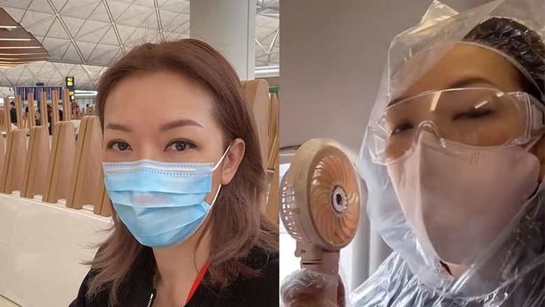 Artis Pakai Jas Hujan, Goggle Saat Terbang Dia menggunakan jas hujan ponco, masker dan kacamata goggle saat terbang. Lengkap banget ya?