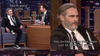 Parodi wawancara Joker dengan host Jimmy Fallon yang ketakutan (Twitter)